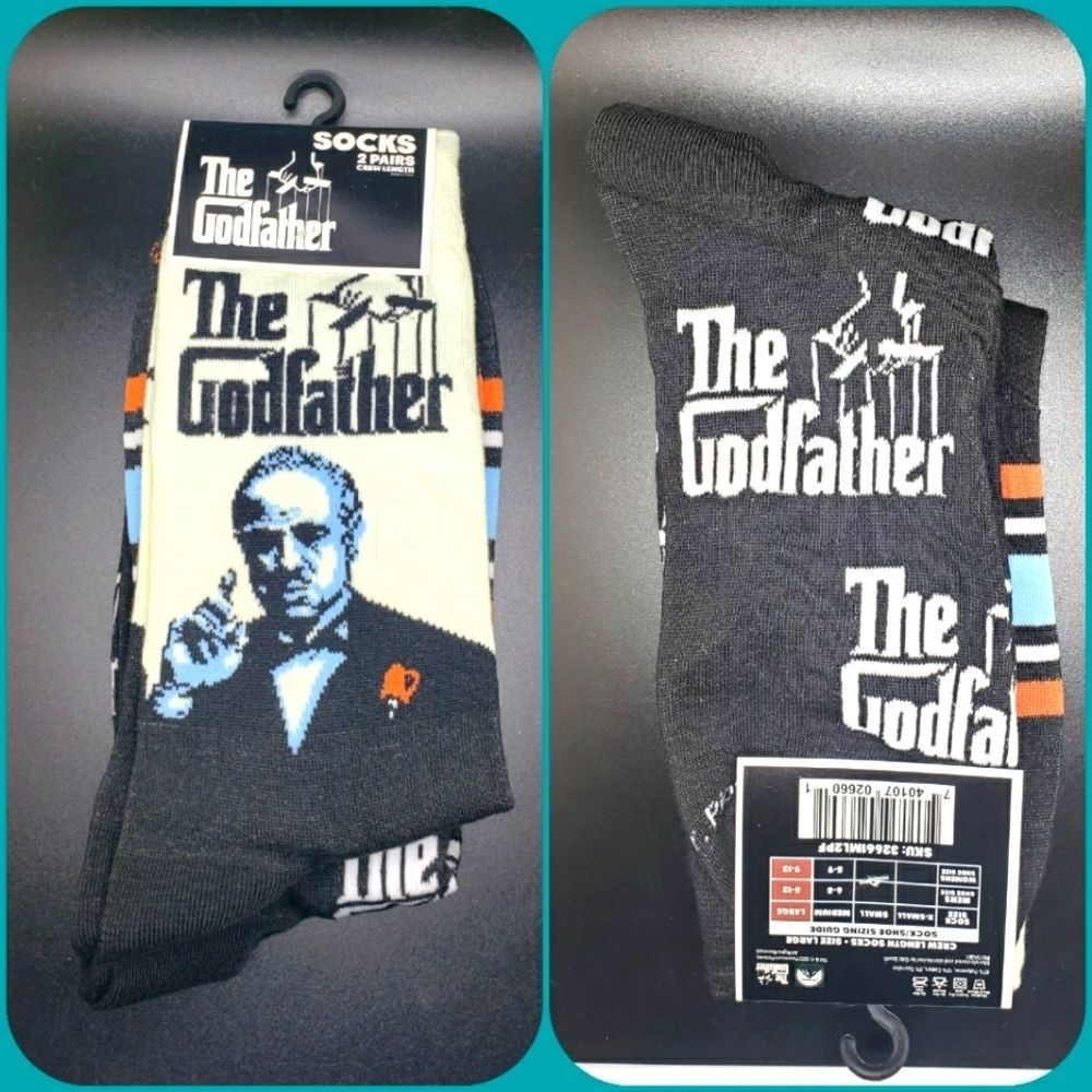 The Godfather crew socks 2 pairs Mafia boss socks